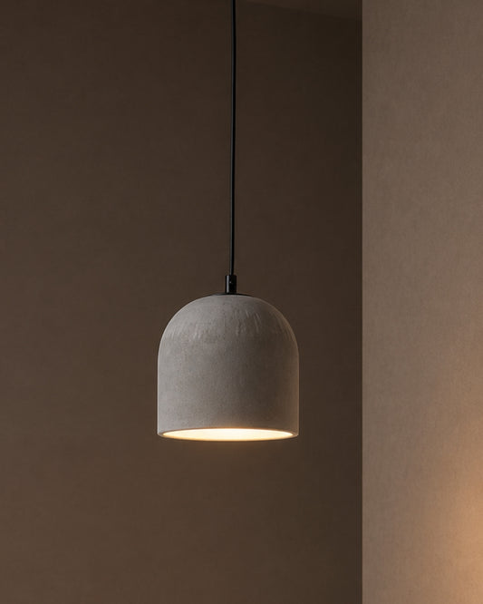 Gray Large Concrete Ceiling Light