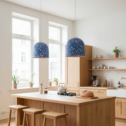 Terrazzo Mavi Büyük Beton Tavan Aydınlatması