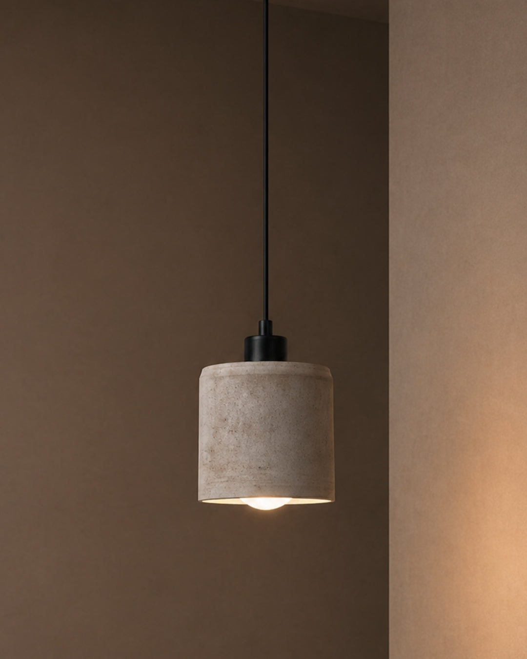 Brown Cylinder Concrete Ceiling Light