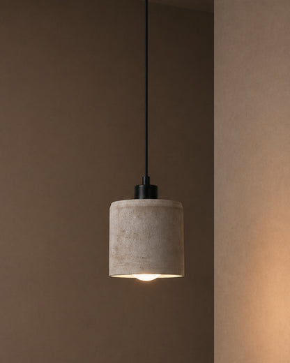 Brown Cylinder Concrete Ceiling Light