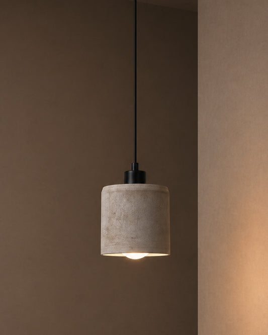Brown Cylinder Concrete Ceiling Light