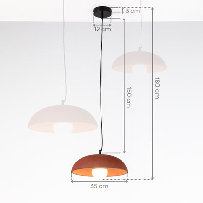 Terracotta Bowl Concrete Ceiling Lighting