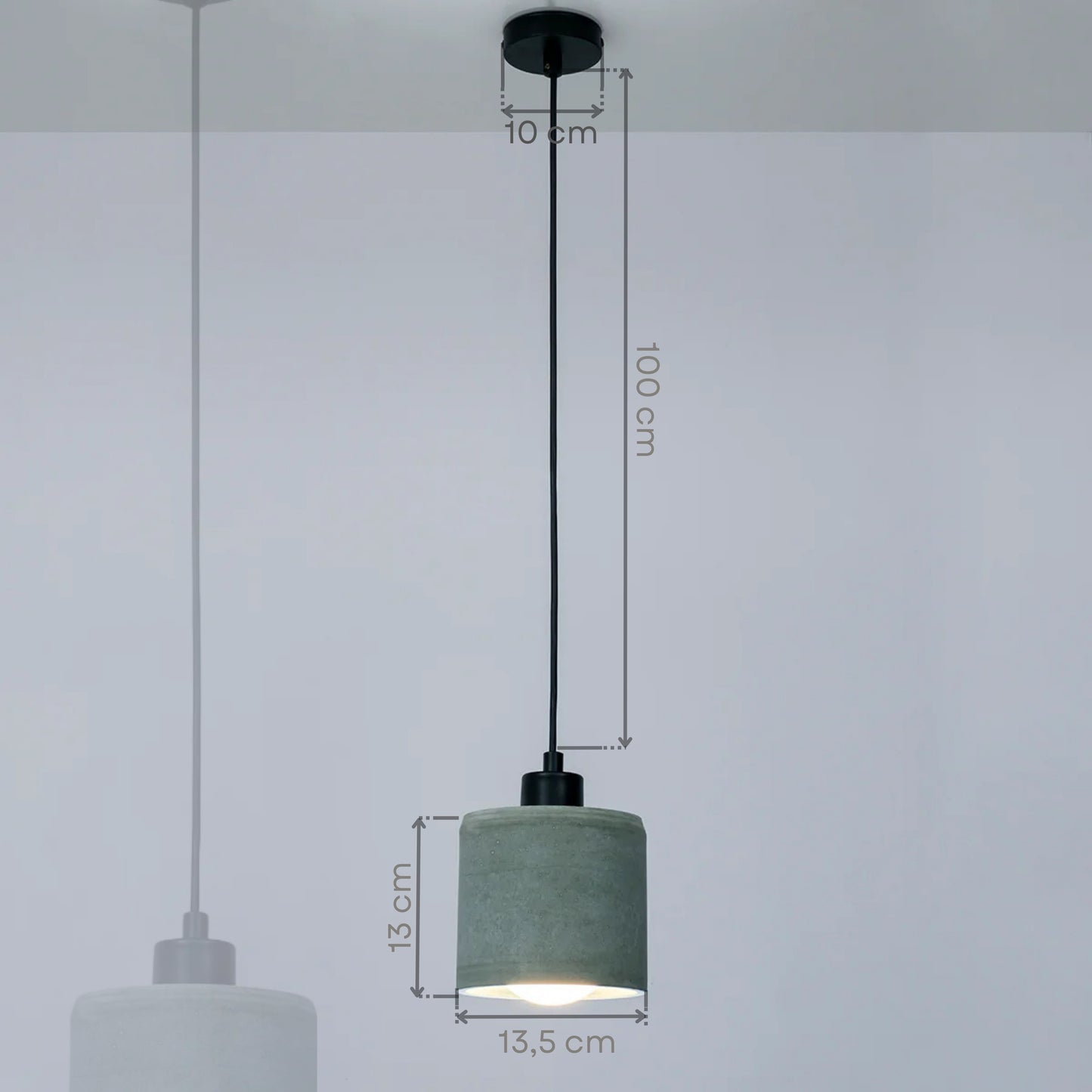 Khaki Cylinder Concrete Ceiling Lighting