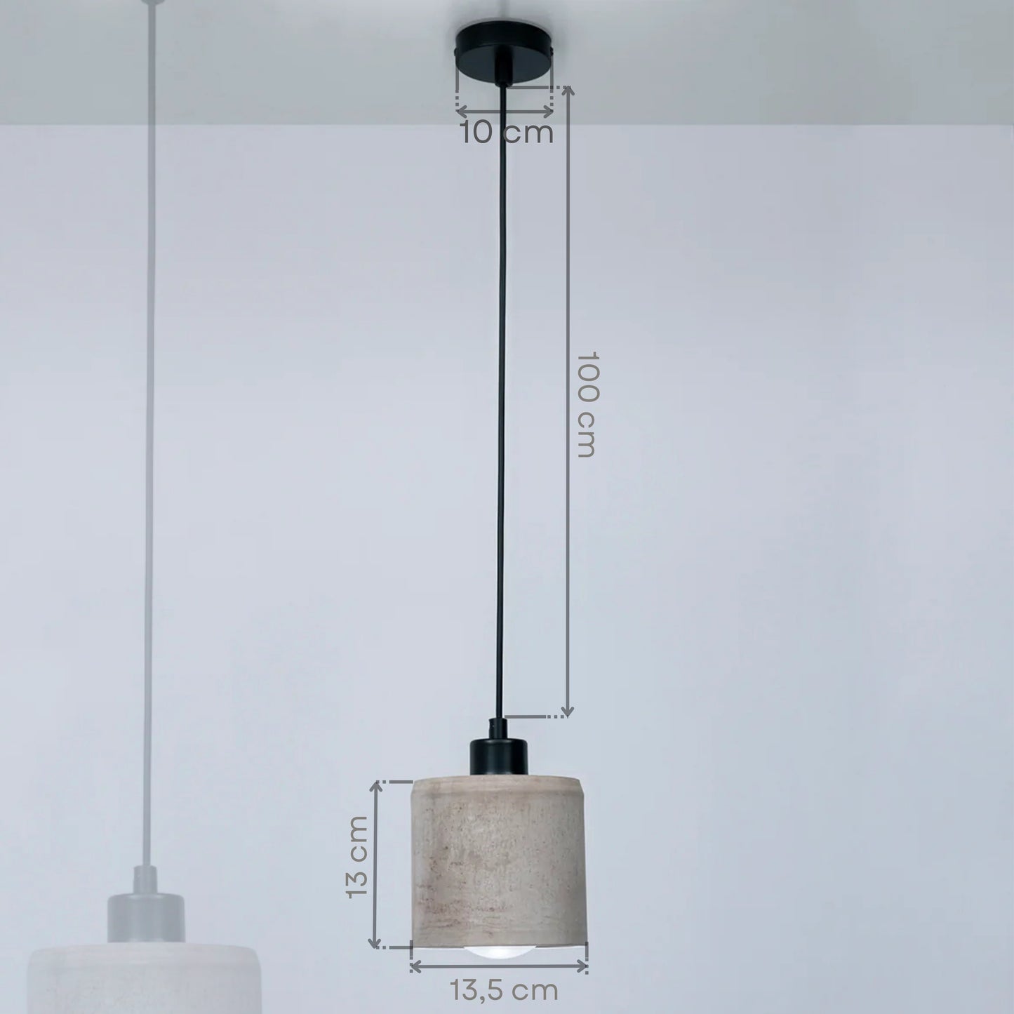 Brown Cylinder Concrete Ceiling Light