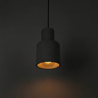 Katmanlı Gri Silindir Beton Tavan Aydınlatması