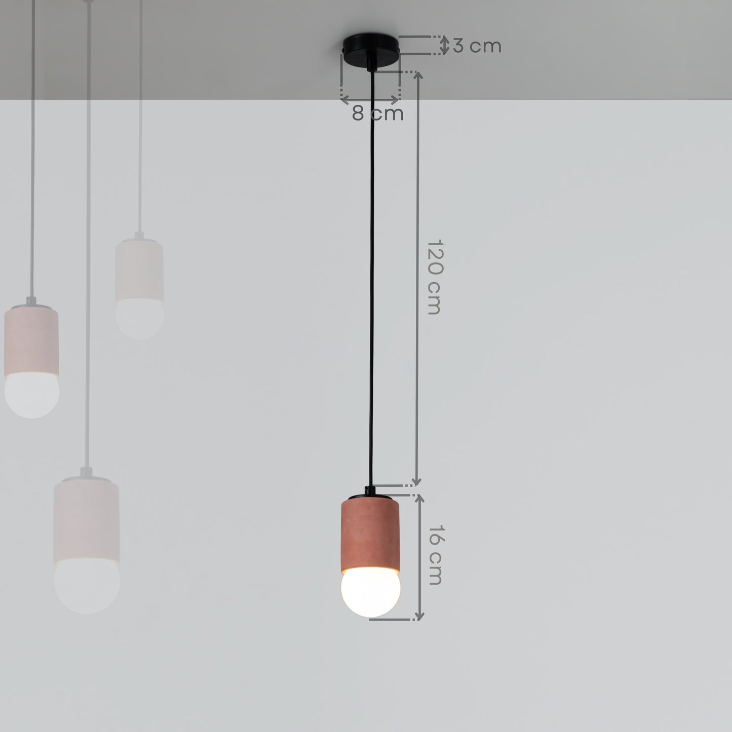 Terracotta Cylinder Concrete Pendant Lighting
