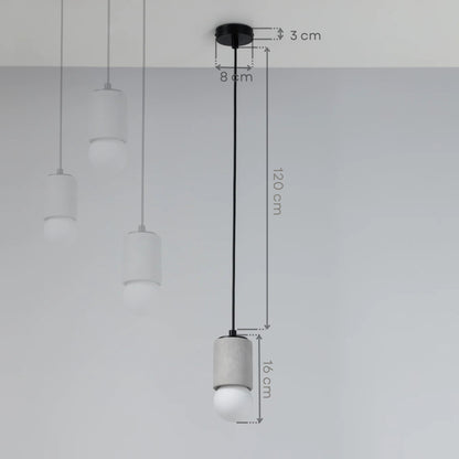 Gri Silindir Beton Sarkıt Aydınlatma