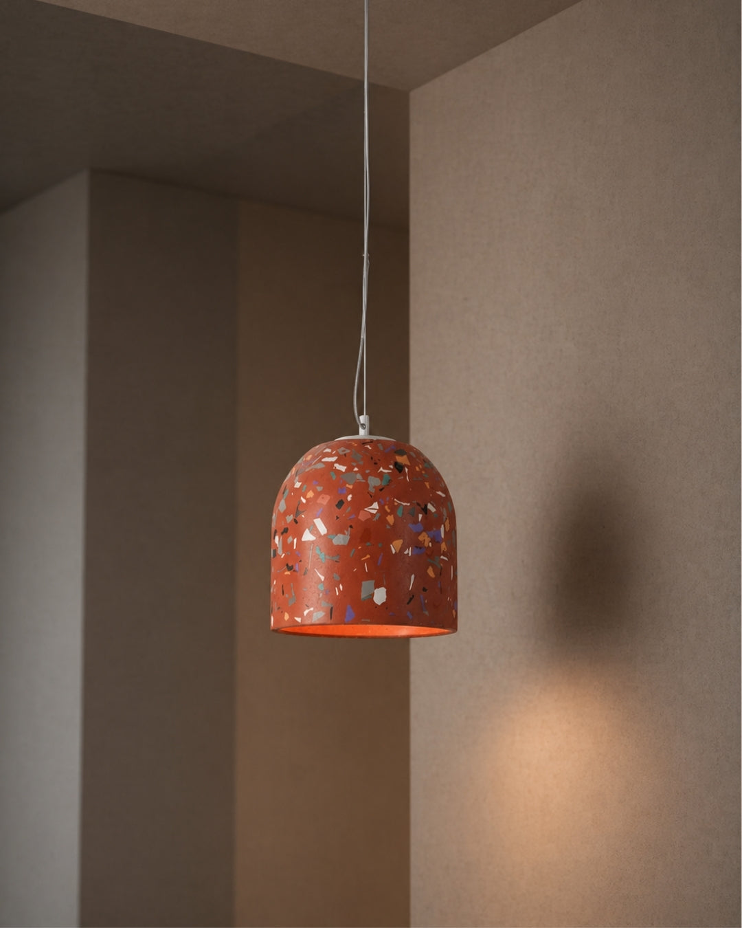 Terrazzo Terracotta Büyük Beton Tavan Aydınlatması
