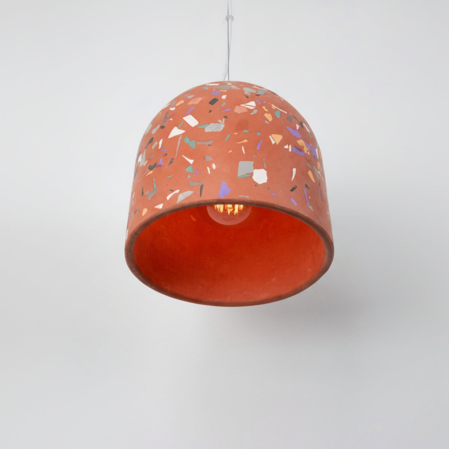 Terrazzo Terracotta Büyük Beton Tavan Aydınlatması