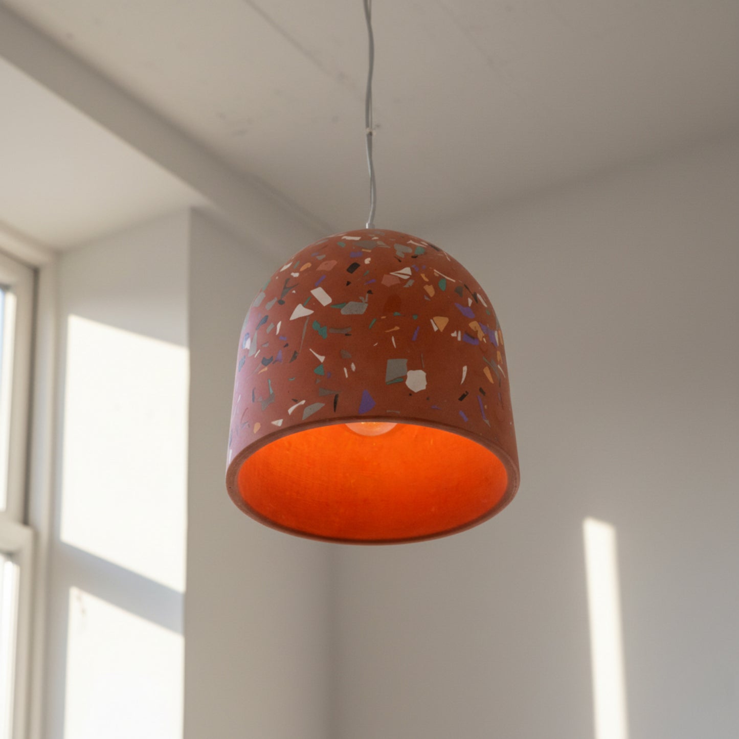 Terrazzo Terracotta Büyük Beton Tavan Aydınlatması