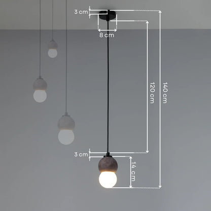Brown Sphere Concrete Pendant Lighting