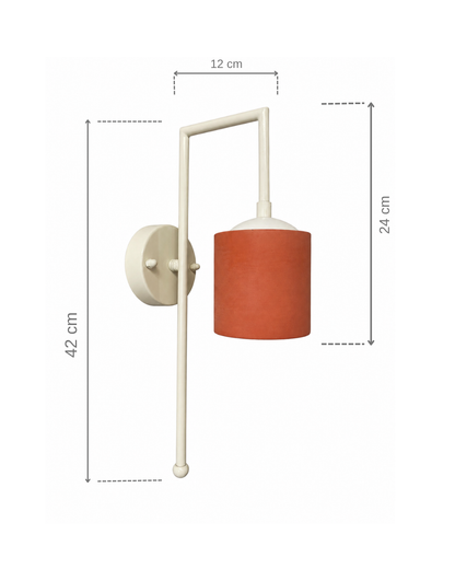 Terracota Silindir Krem Metal Detay Aplik