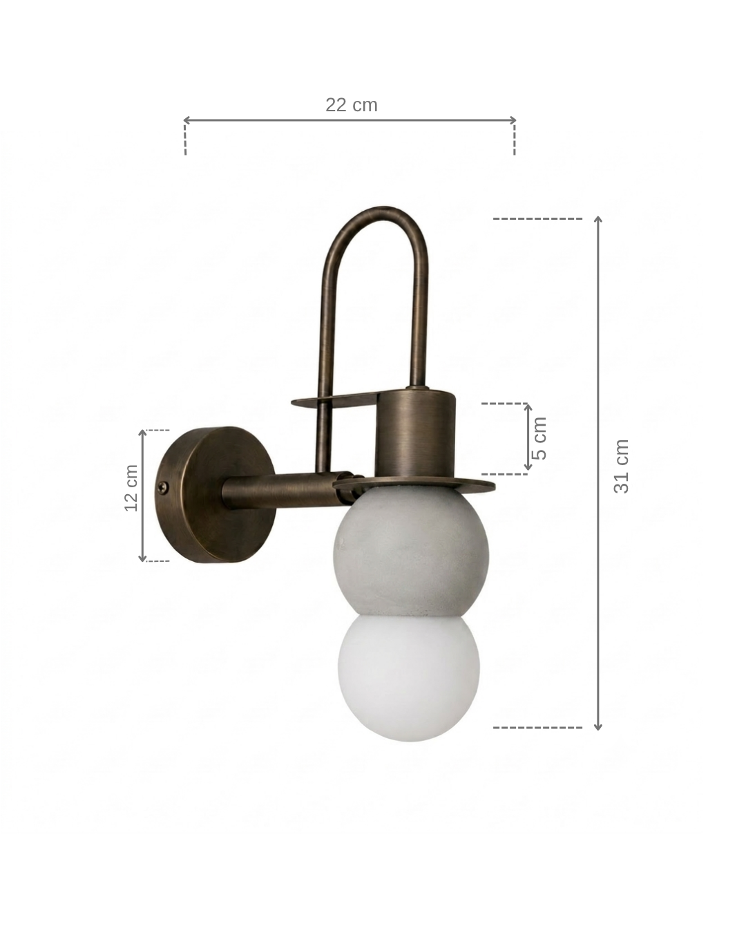 Gri Küre Eskitme Metal Beton Aplik