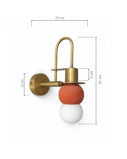 Terracota Küre Pirinç Metal Aplik