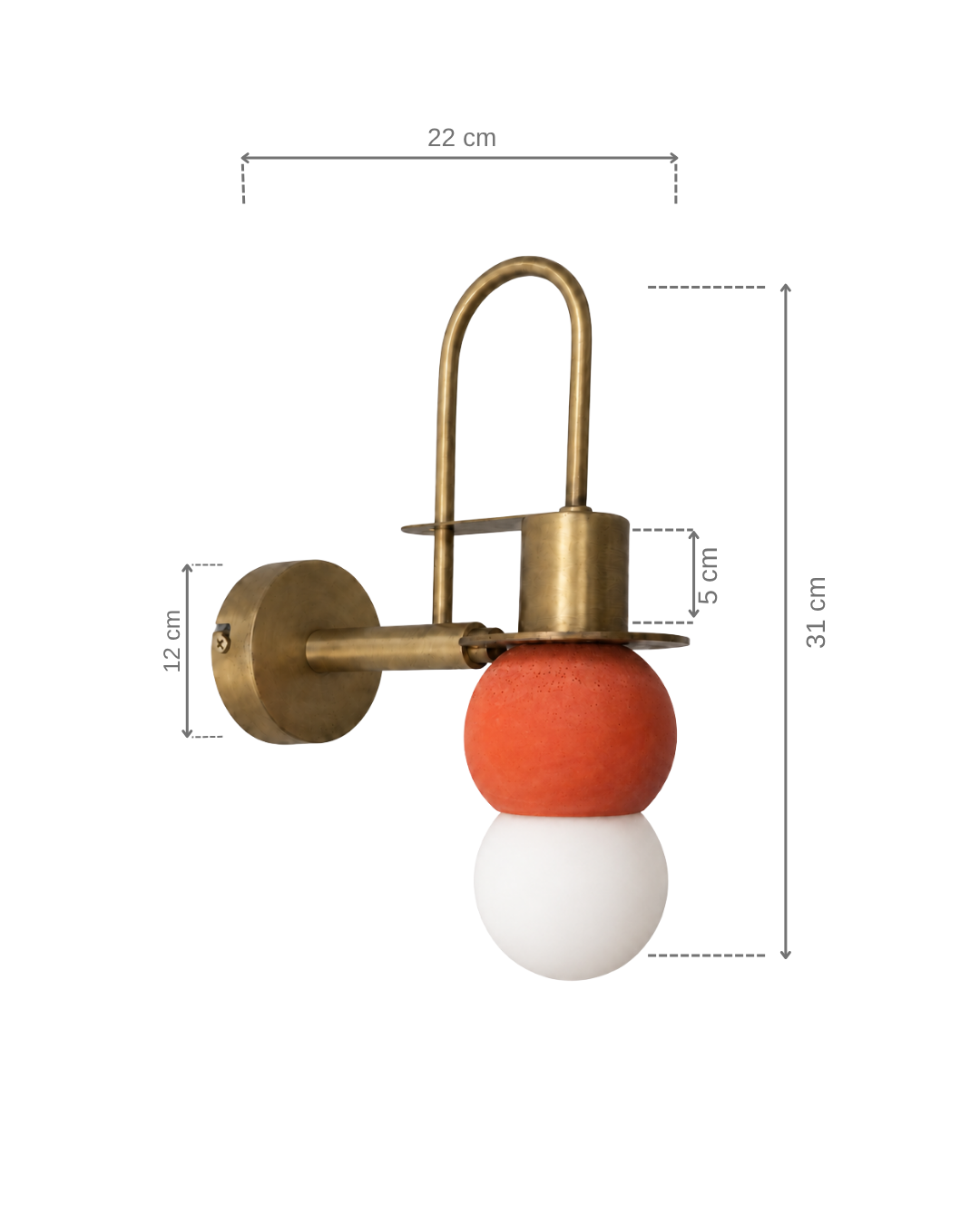 Terracota Küre Eskitme Metal Aplik