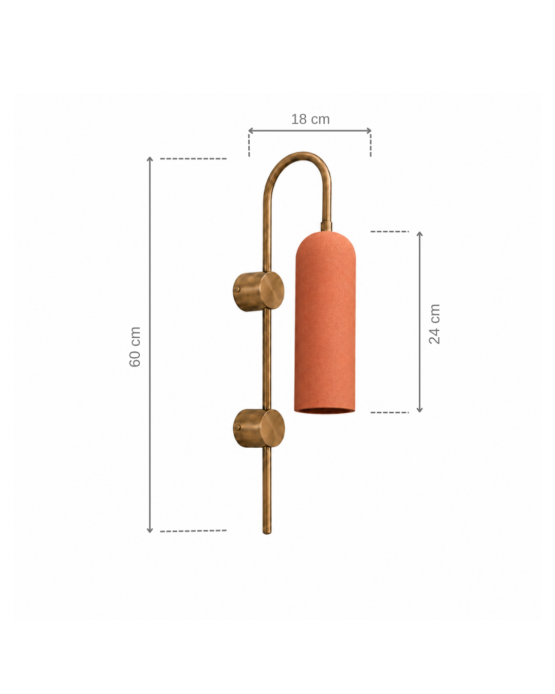 Terracota Kubbe Silindir Pirinç Metal Aplik