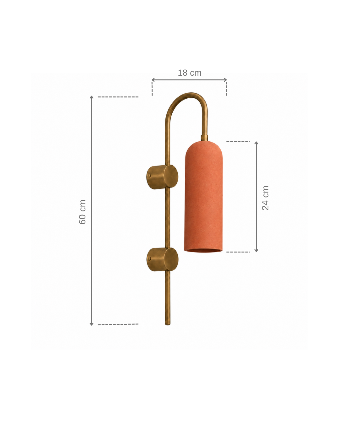 Terracota Kubbe Silindir Eskitme Metal Aplik