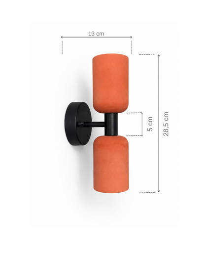 Siyah Metal Terracota Silindir Aplik