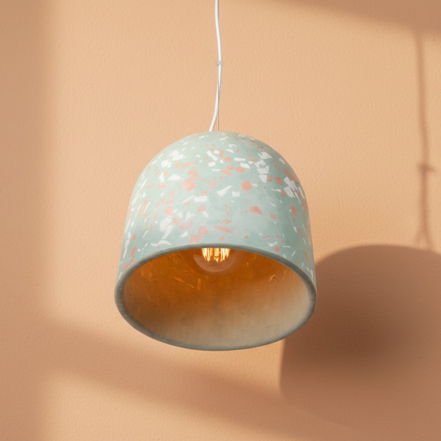 Terrazzo Su Yeşili Büyük Beton Tavan Aydınlatması