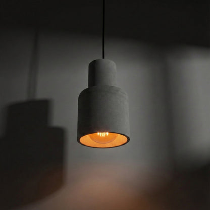 Katmanlı Gri Silindir Beton Tavan Aydınlatması