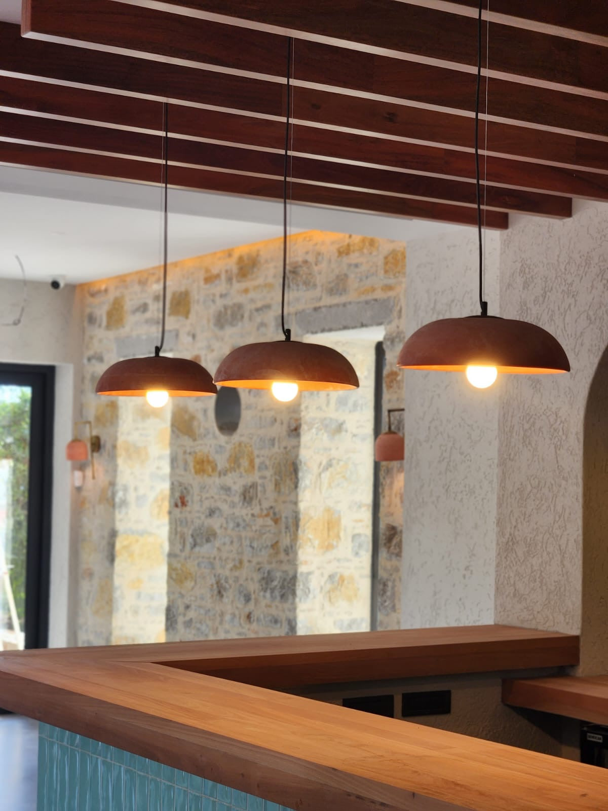 Terracotta Bowl Concrete Ceiling Lighting