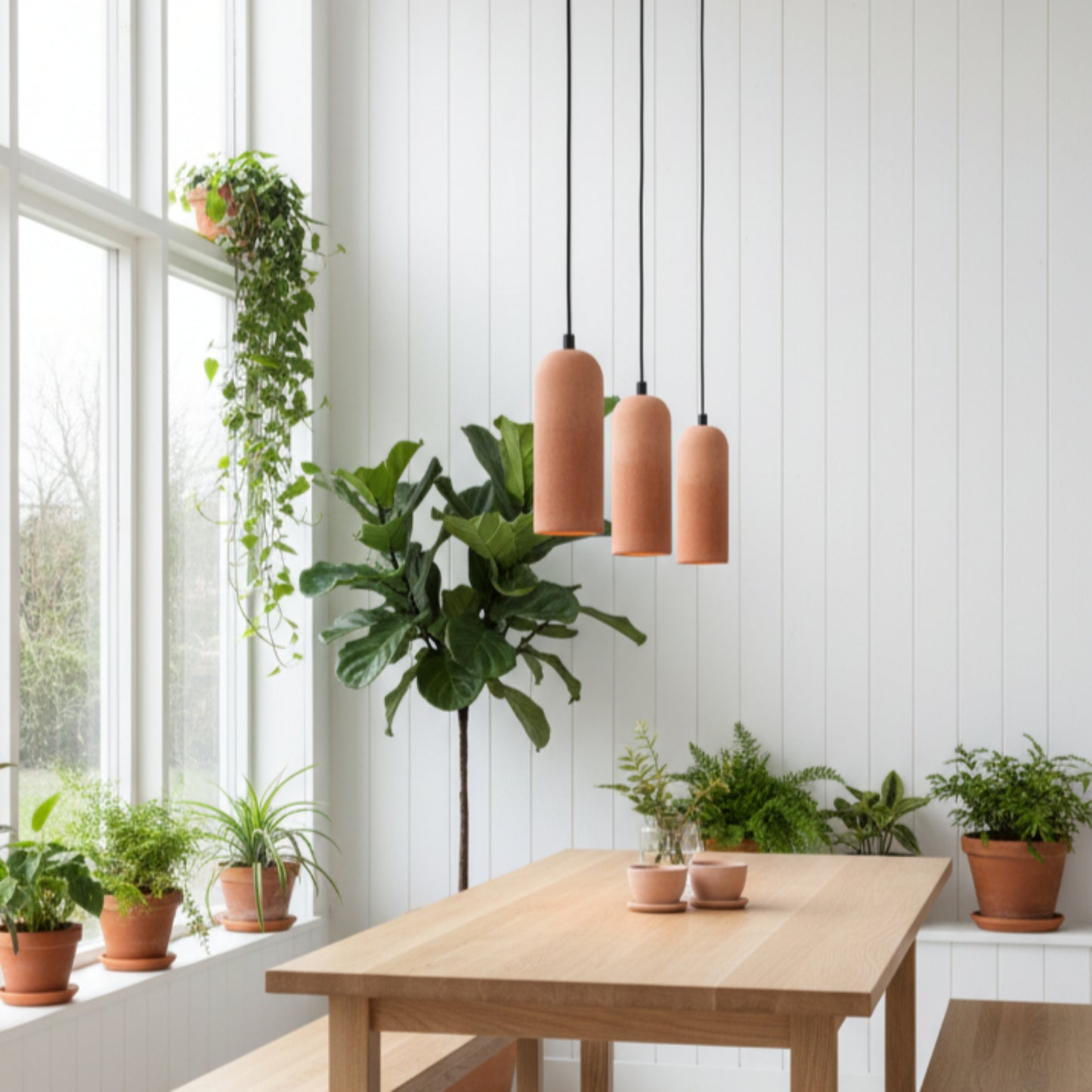 Terracotta Kubbe Silindir Beton Sarkıt Aydınlatma