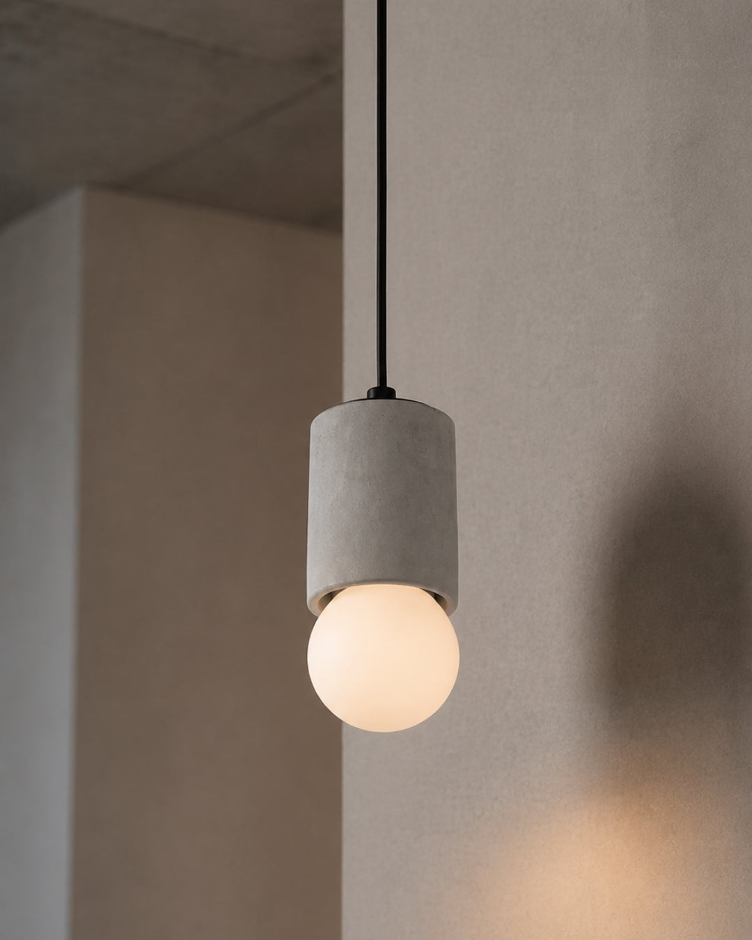 Gray Cylinder Concrete Pendant Lighting