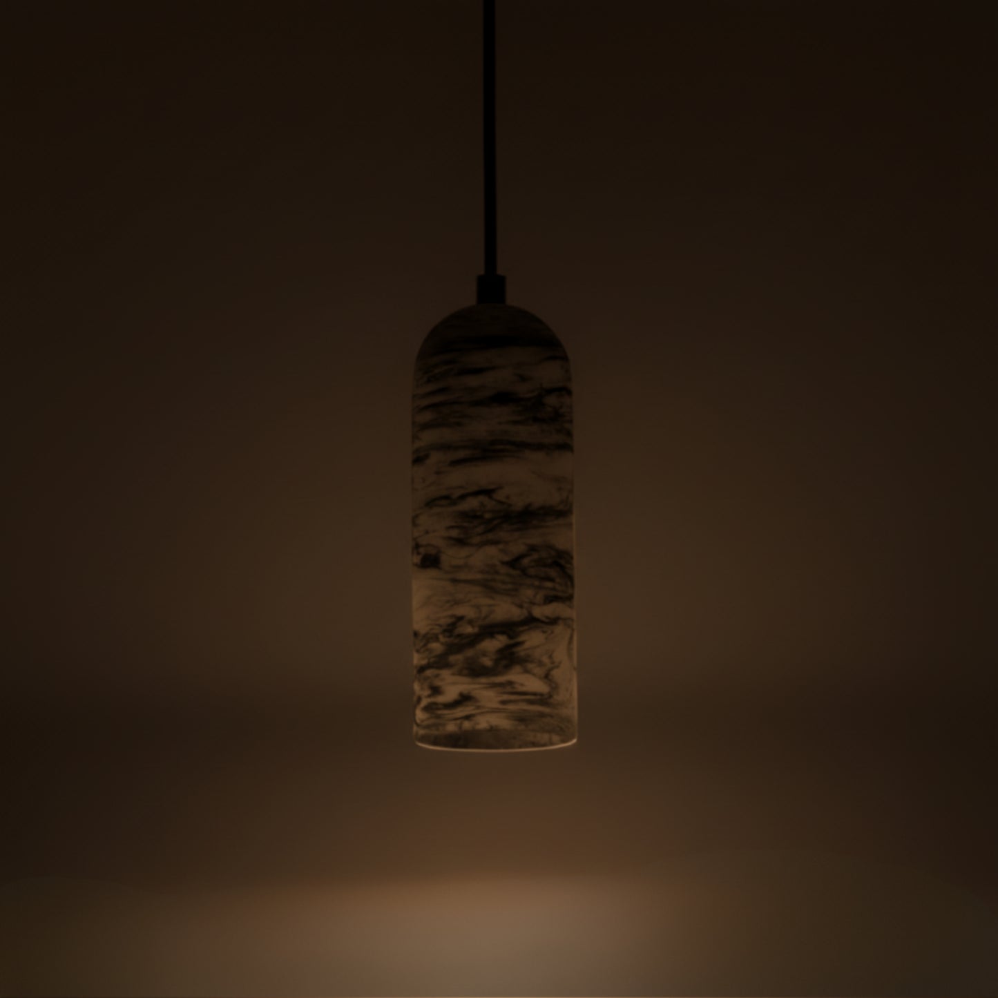 Mermer Dokulu Kubbe Silindir Beton Sarkıt Aydınlatma