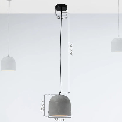 Gray Large Concrete Ceiling Light