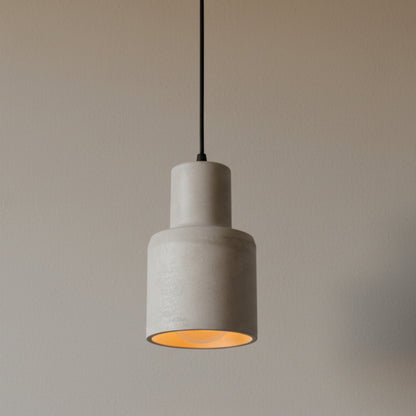 Katmanlı Gri Silindir Beton Tavan Aydınlatması