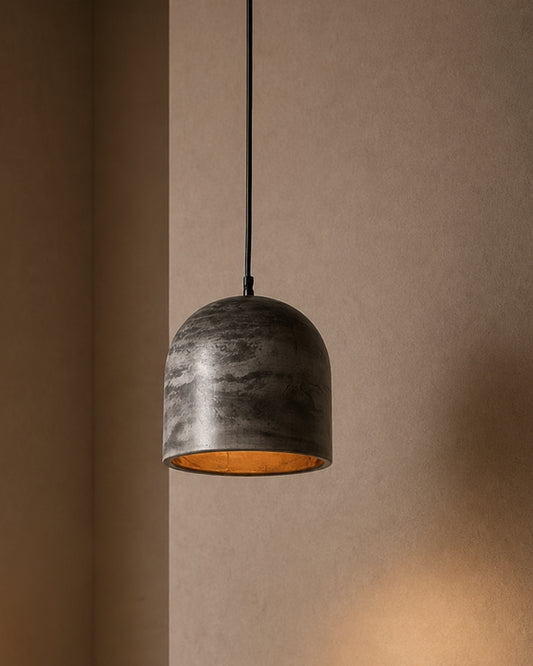 Black Moire Large Concrete Ceiling Light