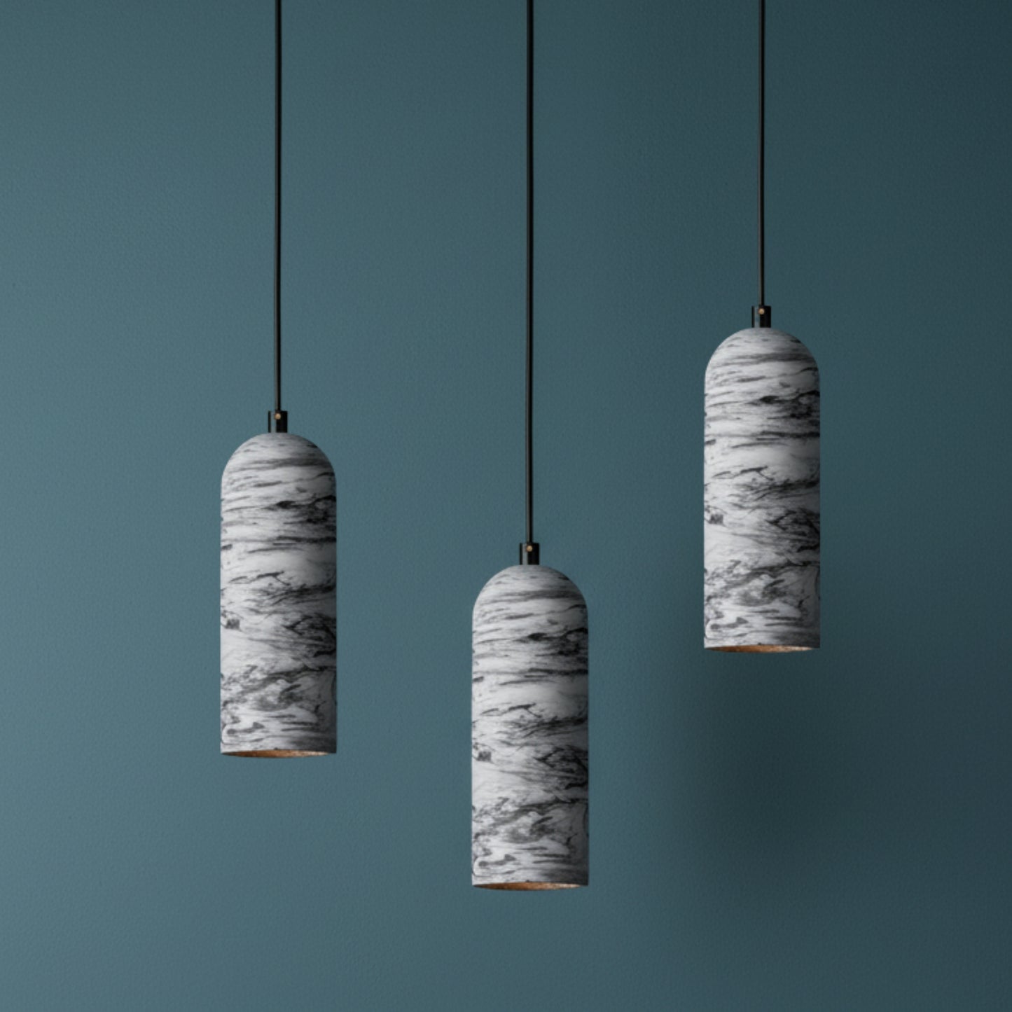 Mermer Dokulu Kubbe Silindir Beton Sarkıt Aydınlatma