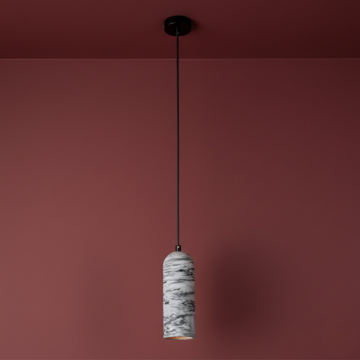 Mermer Dokulu Kubbe Silindir Beton Sarkıt Aydınlatma