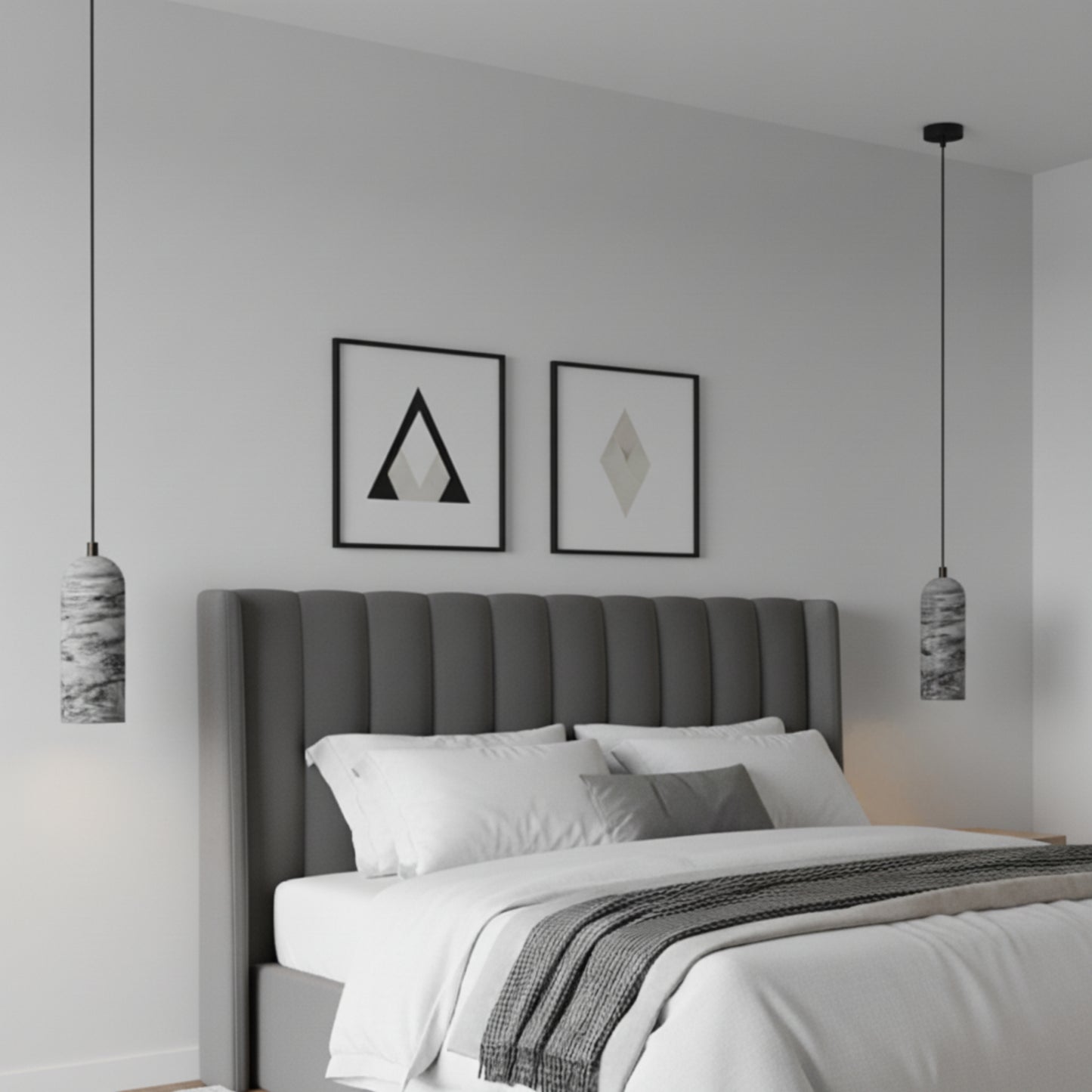 Mermer Dokulu Kubbe Silindir Beton Sarkıt Aydınlatma