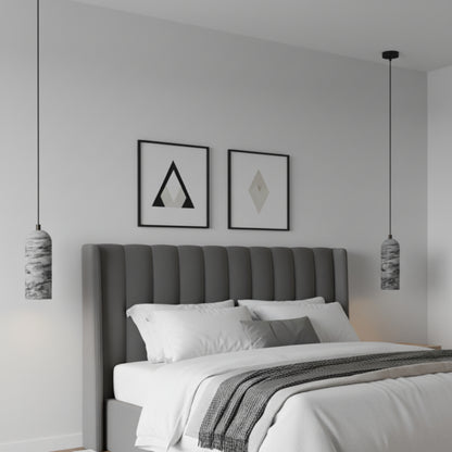 Mermer Dokulu Kubbe Silindir Beton Sarkıt Aydınlatma