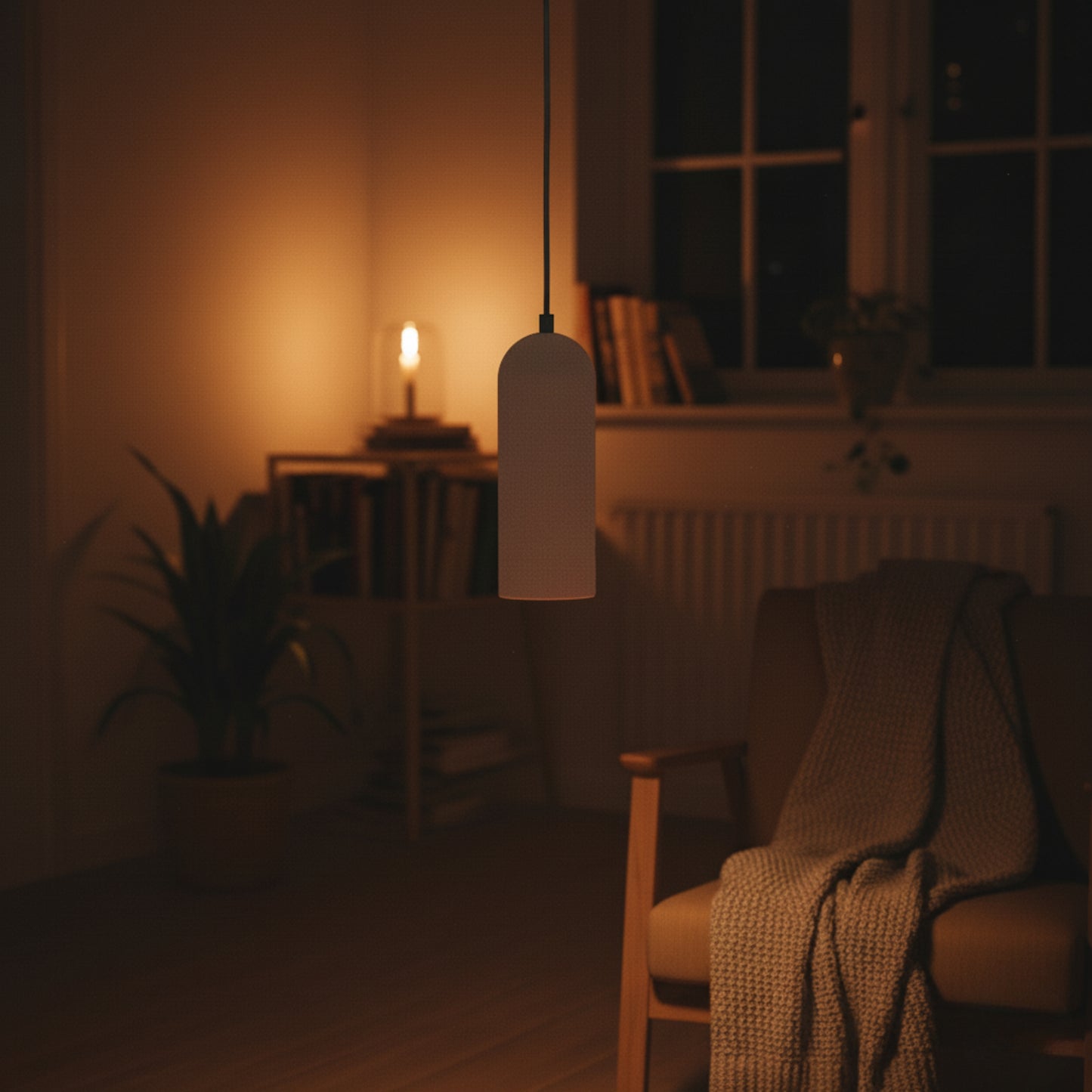 Gri Kubbe Silindir Beton Sarkıt Aydınlatma