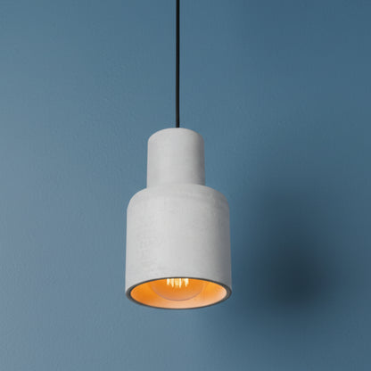 Katmanlı Gri Silindir Beton Tavan Aydınlatması