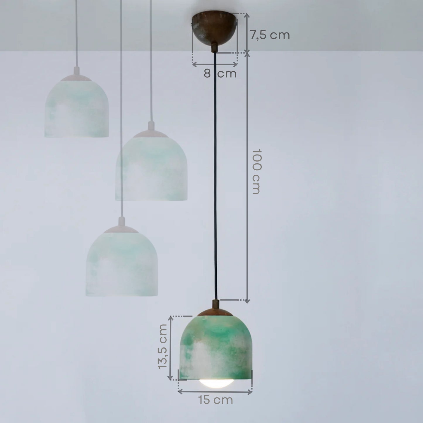 Tumbled Concrete Ceiling Lighting