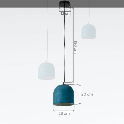 Blue Large Concrete Ceiling Light