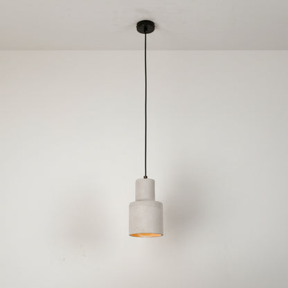 Katmanlı Gri Silindir Beton Tavan Aydınlatması