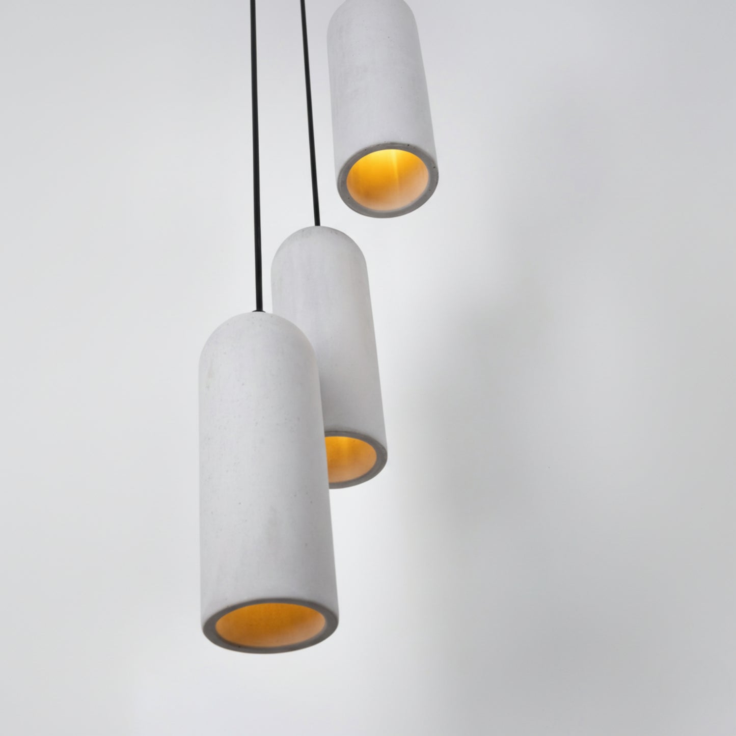 Gri Kubbe Silindir 3'lü Beton Sarkıt Aydınlatma