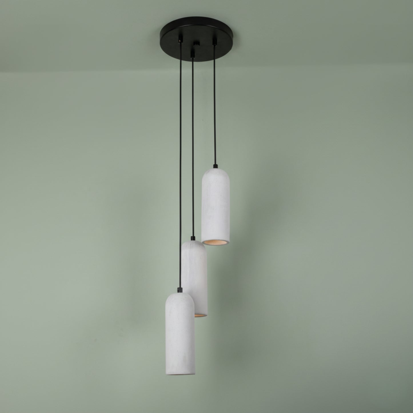 Gri Kubbe Silindir 3'lü Beton Sarkıt Aydınlatma