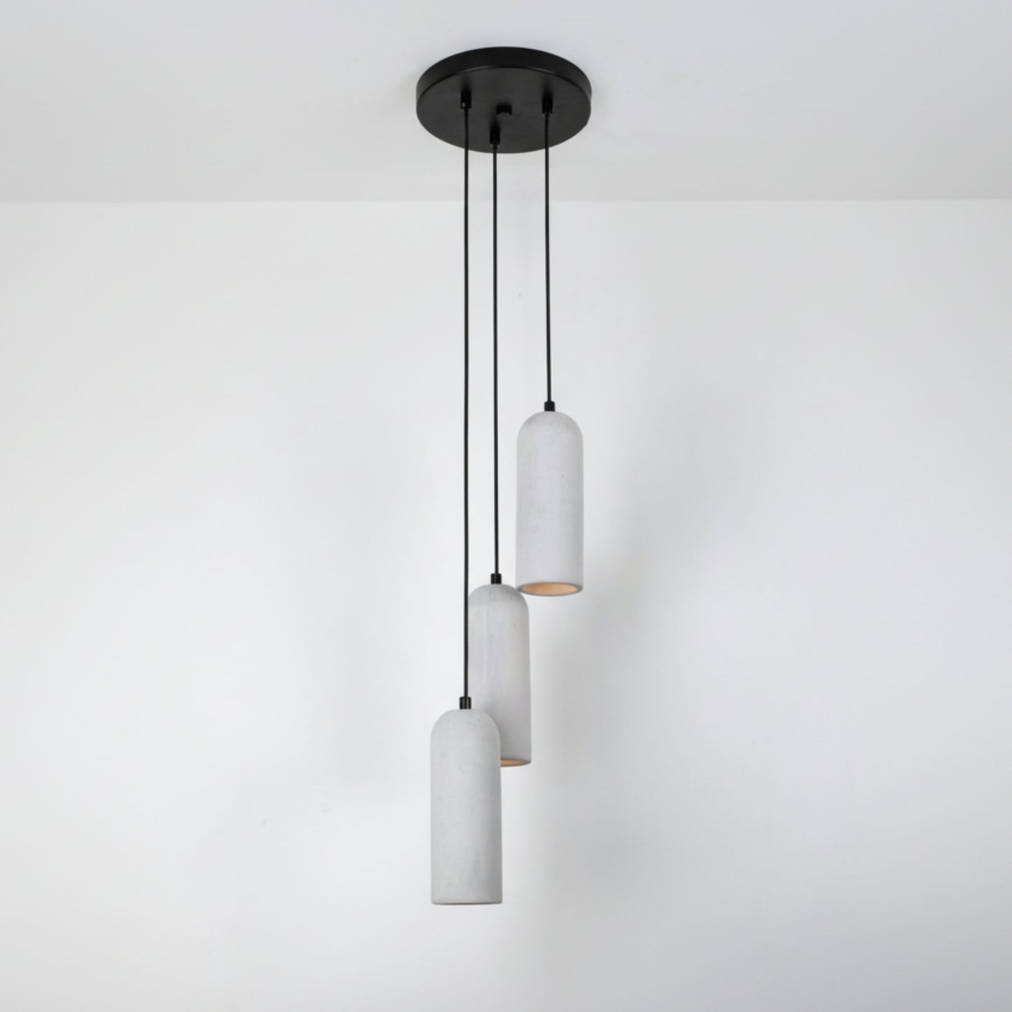 Gri Kubbe Silindir 3'lü Beton Sarkıt Aydınlatma