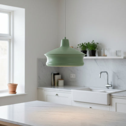 Yeşil Metal Silindir Tavan Aydınlatması