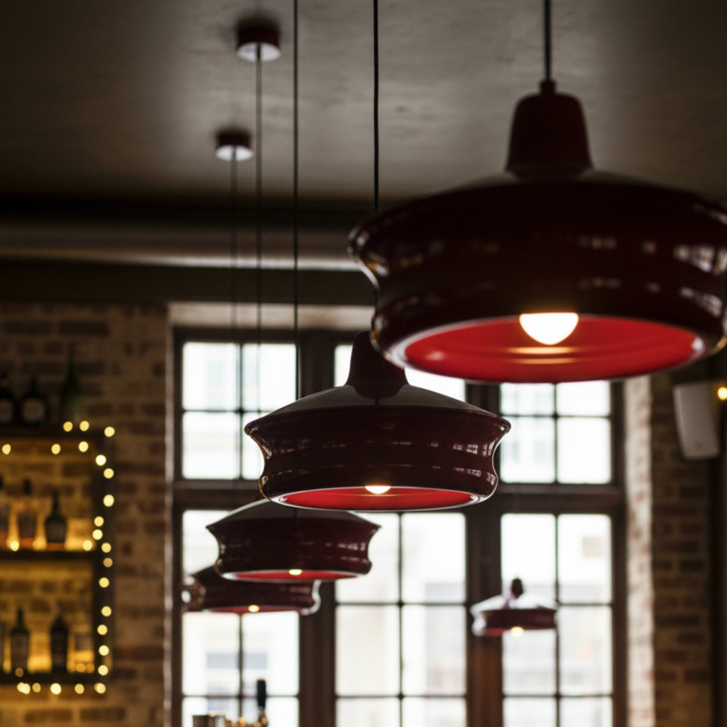 Bordo Metal Silindir Tavan Aydınlatması