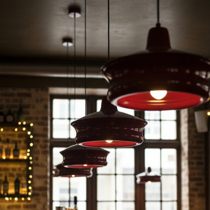 Bordo Metal Silindir Tavan Aydınlatması