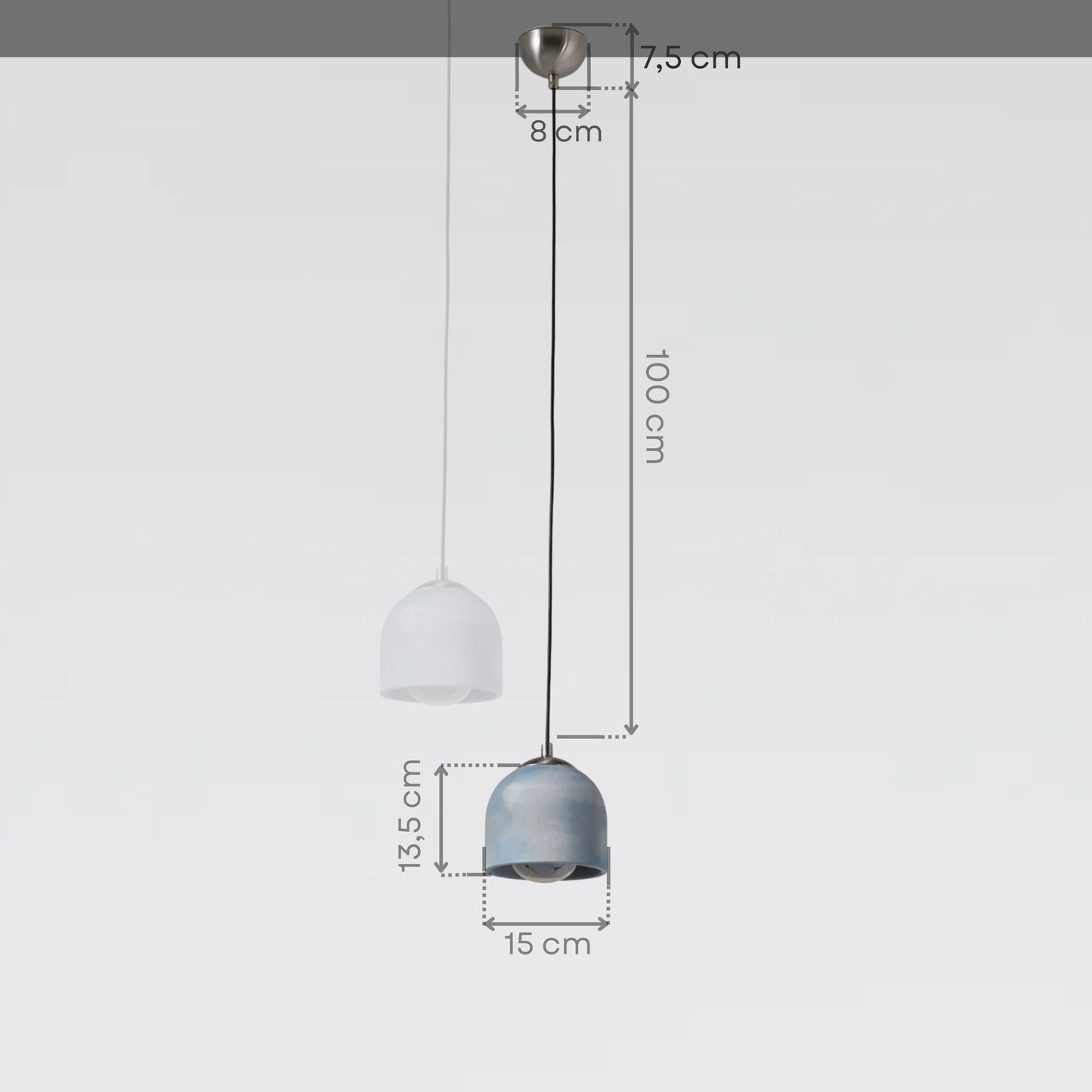 Blue Tumbled Concrete Ceiling Lighting