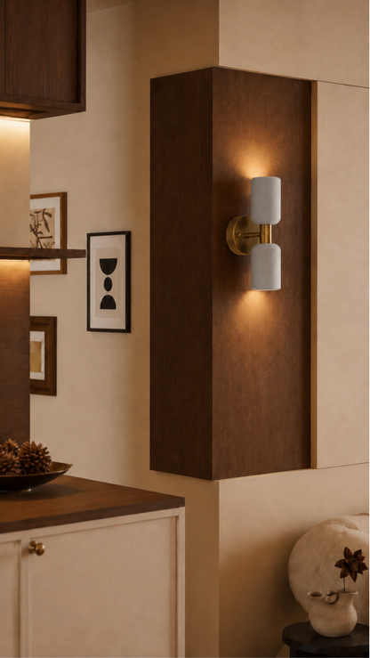 Eskitme Metal Gri Silindir Beton Aplik