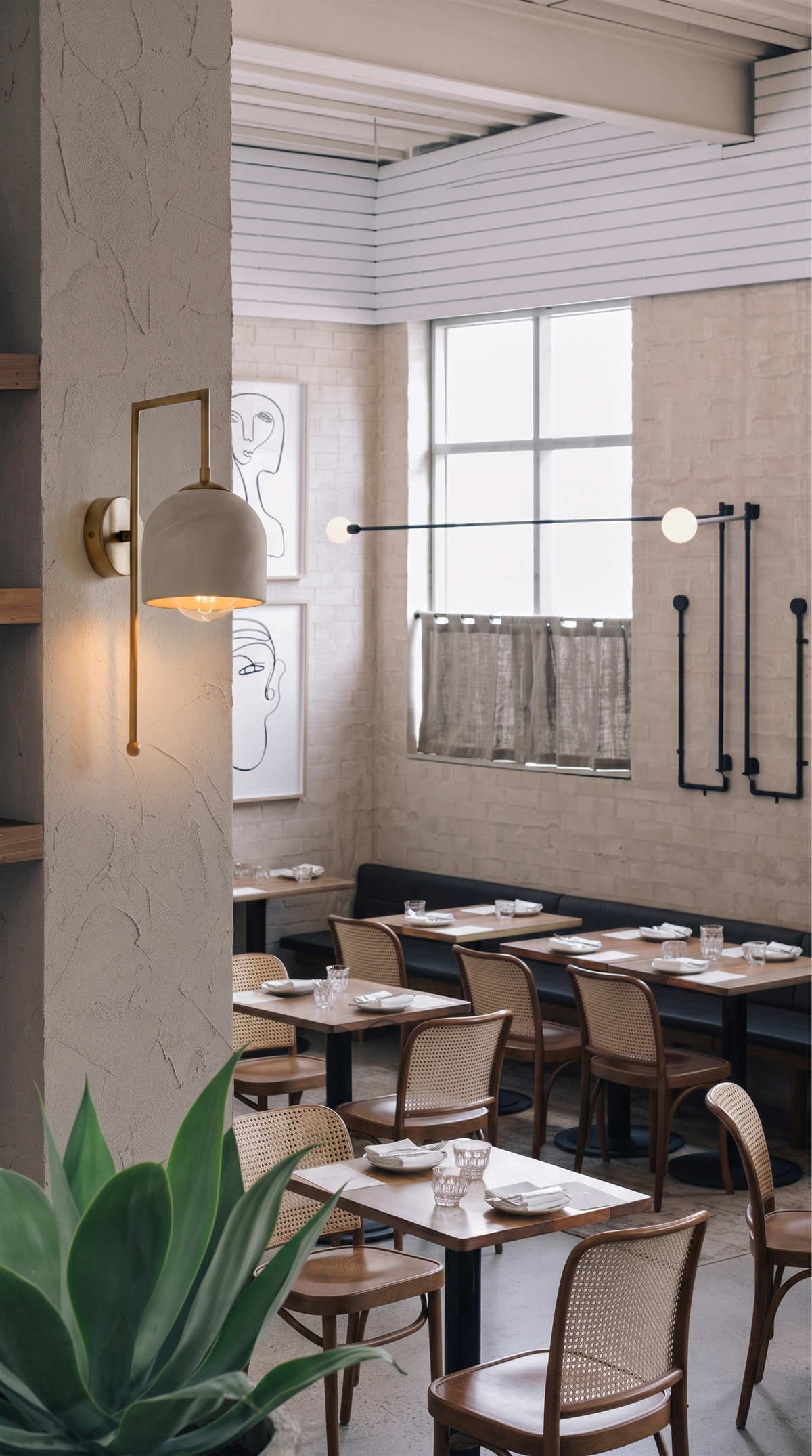 Gri Bronz Metal Detay Beton Aplik