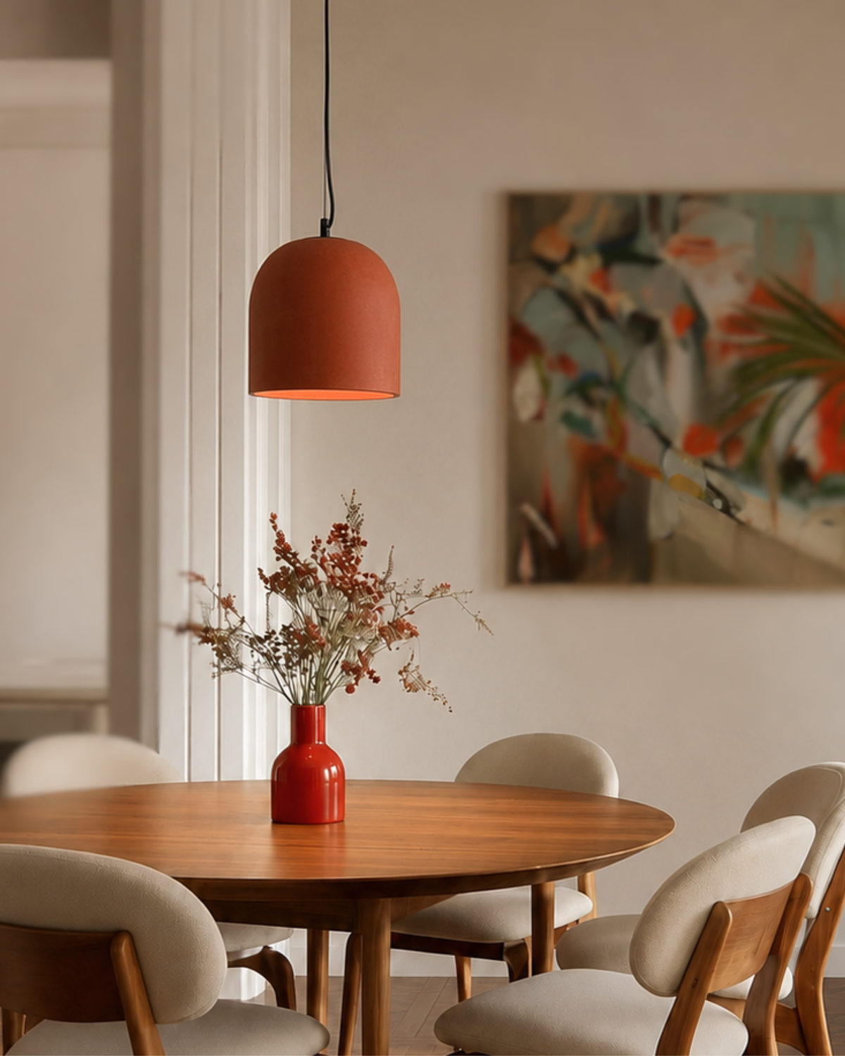 Terracotta Large Concrete Ceiling Light